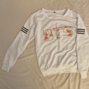 Floral and White BTS V Kpop Crew Neck Hoodie